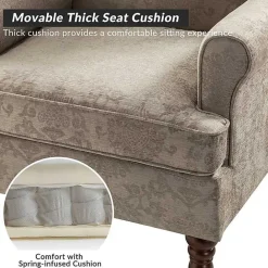 Best Kirklands Home Floral Brocade Wingback Ella Armchair Brown