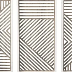 Clearance Kirklands Home Brown Geometric Wood Panel Wall Plaques, Set of 3