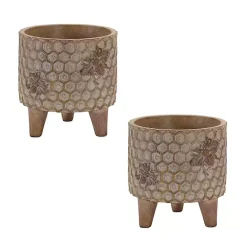 Kirklands Home Honeycomb Planters, Set of 2 Brown