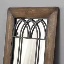 Outlet Kirklands Home Brown Larissa Arched Window Leaning Mirror