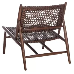 Best Kirklands Home Leather Woven Accent Chair Brown