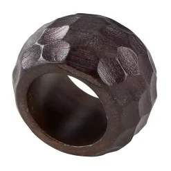 Outlet Kirklands Home Mango Wood Chunky Napkin Rings, Set of 4 Brown
