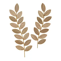 Clearance Kirklands Home Metal and Reed Leaf Wall Plaques, Set of 2 Brown