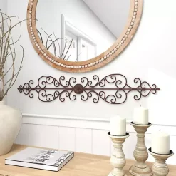 Hot Kirklands Home Metal Scroll Panel Wall Plaque Brown
