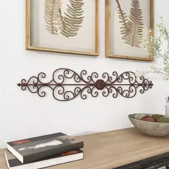 Hot Kirklands Home Metal Scroll Panel Wall Plaque Brown