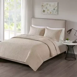 Discount Kirklands Home Nash 3-pc. Reversible Queen Coverlet Set Brown