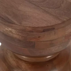 Hot Kirklands Home Polished Wood Hourglass Accent Table Brown