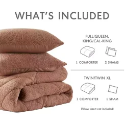 Best Kirklands Home Quilted Teddy 3-pc. Full/Queen Comforter Set Brown
