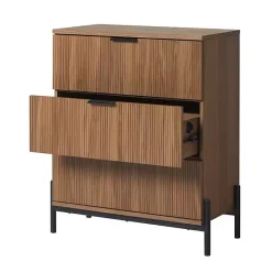 Online Kirklands Home Reeded 3-Drawer Dresser Brown