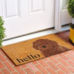 Online Kirklands Home Toy Poodle Hello Doormat Brown