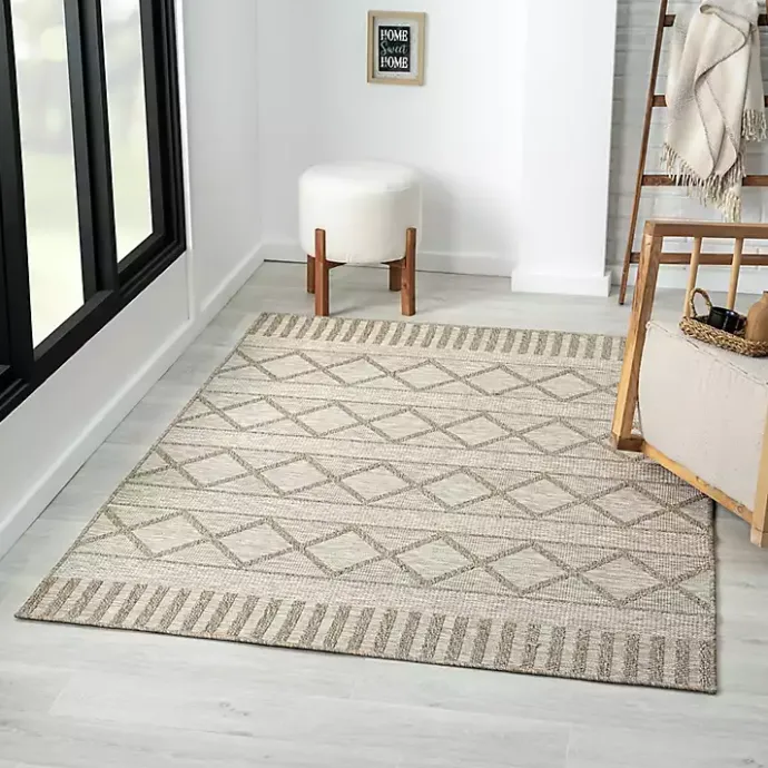 Sale Kirklands Home Brown Transitional Stripes Outdoor Rug, 8x10