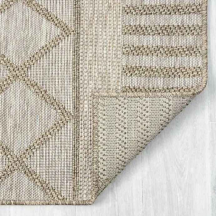 Sale Kirklands Home Brown Transitional Stripes Outdoor Rug, 8x10