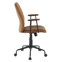 Hot Kirklands Home Tufted Faux Leather Office Chair Brown