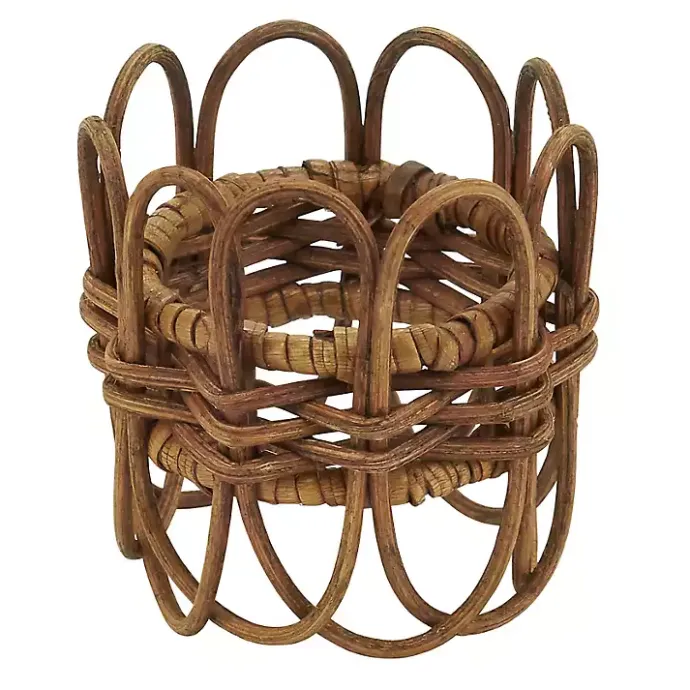 Discount Kirklands Home Twisted Rattan Napkin Rings, Set of 4 Brown