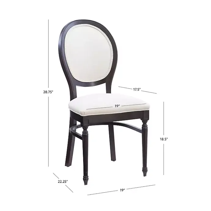 Discount Kirklands Home Brown Upholstered Oval Dining Chairs, Set of 2 White