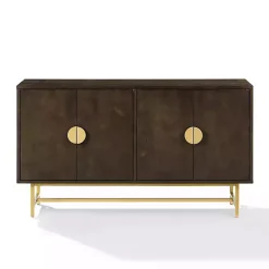 Kirklands Home Wood & Gold Metal Sideboard Brown