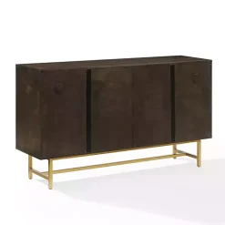 Kirklands Home Wood & Gold Metal Sideboard Brown
