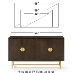 Kirklands Home Wood & Gold Metal Sideboard Brown