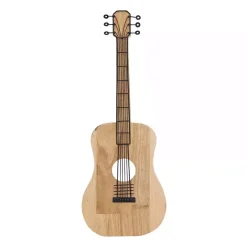 New Kirklands Home Brown Wood Acoustic Guitar Wall Plaque