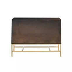Kirklands Home Wood and Gold Martha Stewart Cabinet Brown