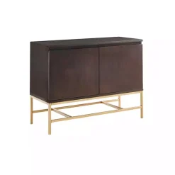 Kirklands Home Wood and Gold Martha Stewart Cabinet Brown