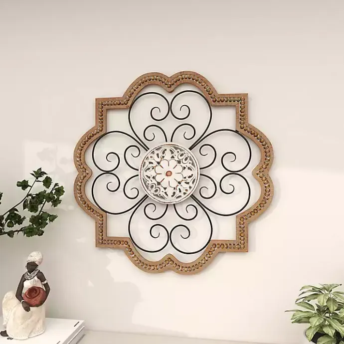 Clearance Kirklands Home Brown Wood and Metal Farmhouse Wall Plaque