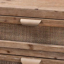 Online Kirklands Home Wood and Rattan 3-Drawer Cabinet Brown