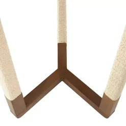 Outlet Kirklands Home Wood and Rope Geometric Console Table Brown
