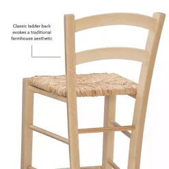 Discount Kirklands Home Wood and Seagrass Counter Stools, Set of 2 Brown