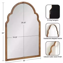 Discount Kirklands Home Brown Wood Arch Hogan Wall Mirror