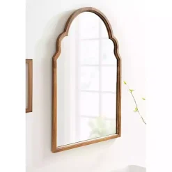 Discount Kirklands Home Brown Wood Arch Hogan Wall Mirror