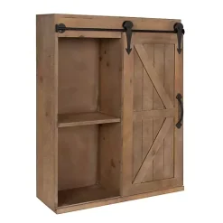 Best Kirklands Home Wood Barn Door 5-Shelf Wall Cabinet Brown