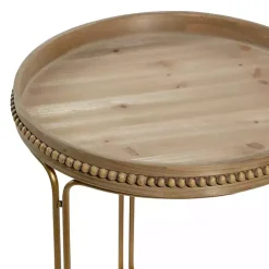 Best Kirklands Home Wood Beaded Nesting Side Tables, Set of 2 Brown