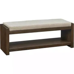 Clearance Kirklands Home Wood Bench with Cushion Brown