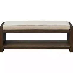 Clearance Kirklands Home Wood Bench with Cushion Brown