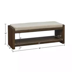 Clearance Kirklands Home Wood Bench with Cushion Brown