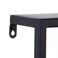 Online Kirklands Home Brown Wood Black Metal Frame Wall Shelves