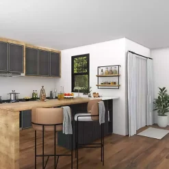 Online Kirklands Home Brown Wood Black Metal Frame Wall Shelves