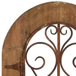 Discount Kirklands Home Wood Black Metal Scrollwork Wall Plaque Brown