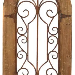 Discount Kirklands Home Wood Black Metal Scrollwork Wall Plaque Brown