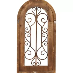 Discount Kirklands Home Wood Black Metal Scrollwork Wall Plaque Brown