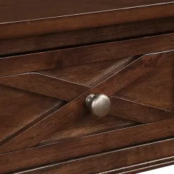Kirklands Home Wood Charging Traditional Accent Table Brown