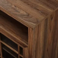 Outlet Kirklands Home Wood 2-Door LED Fireplace Cabinet Brown