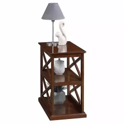 Best Kirklands Home Wood Double X Sides Accent Table Brown