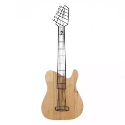 Hot Kirklands Home Brown Wood Electric Guitar Wall Plaque