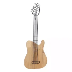 Hot Kirklands Home Brown Wood Electric Guitar Wall Plaque
