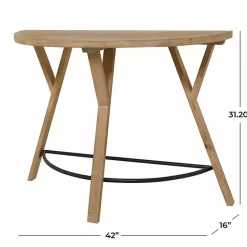 Online Kirklands Home Wood Half Round Console Table Brown