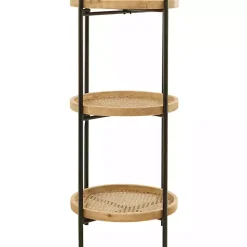Sale Kirklands Home Wood Mesh Woven 3-Tier Accent Table Brown