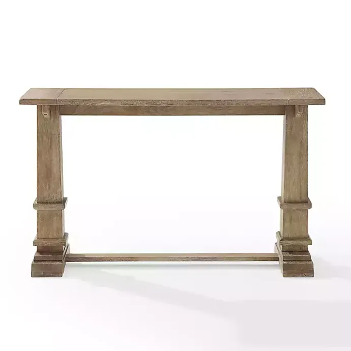 Kirklands Home Brown Wood Pedestal Base Console Table
