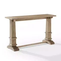 Kirklands Home Brown Wood Pedestal Base Console Table